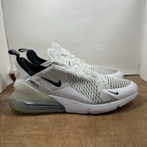 Nike Air Max 270 Men Size 14 White Black Athletic Running Lace Up Shoes Sneakers